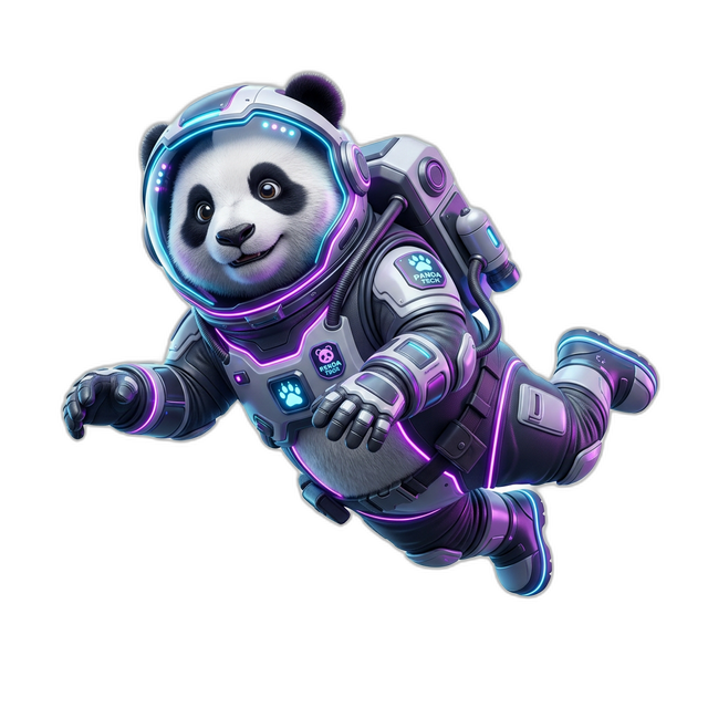 Panda Tech Astronaut Transparent